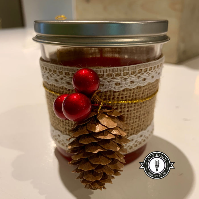 Pine and Berry Scented Jar Candle