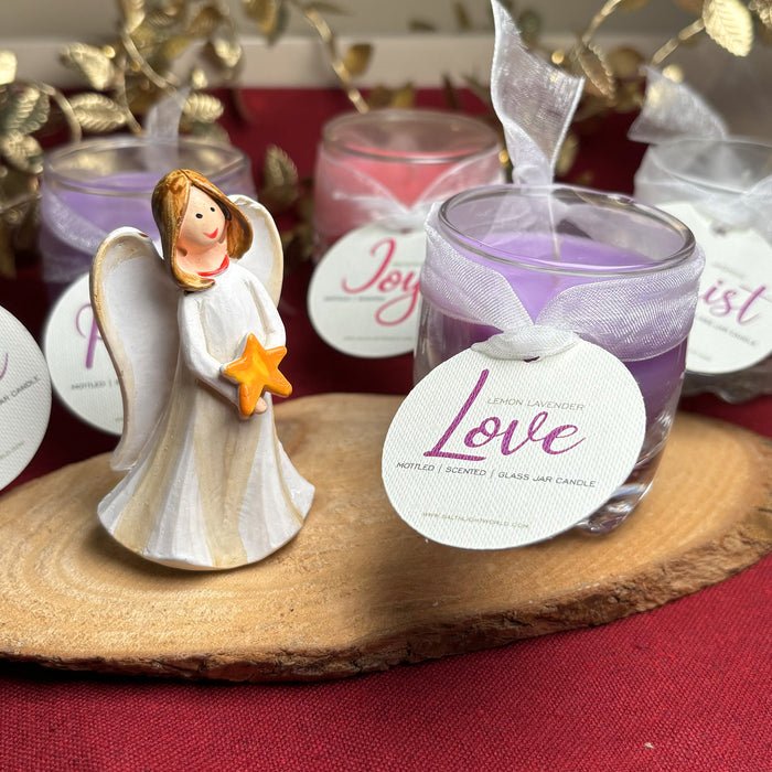 Mini Advent Candles with angel and stand