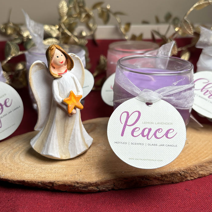 Mini Advent Candles with angel and stand