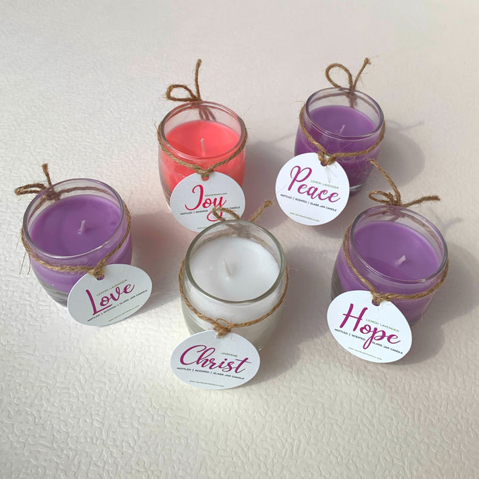 Mini Advent Candles with angel and stand