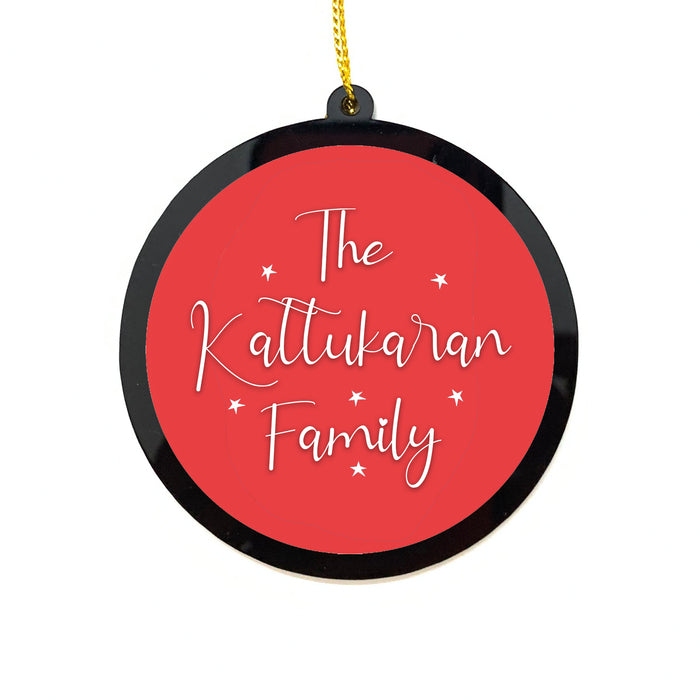 Personalised Christmas Ornaments (4+1) - With Family Name | Christmas Tree Decor