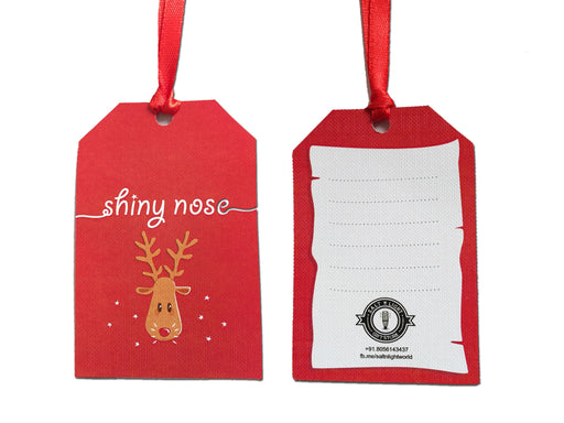 Shiney Nose Christmas Gift Tags | Set of 10
