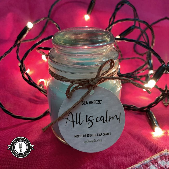 "All is calm" See Breeze- Mottled Jar Candle