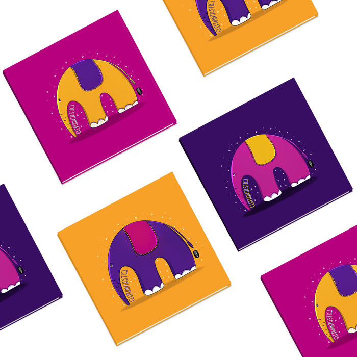 Elephantastic Square Jotbook | Notebook | Available in pink, purple, yellow