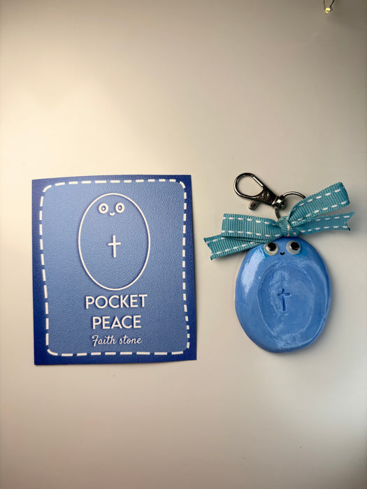 Jesus my rock Blue faith Stone + Bag Charm