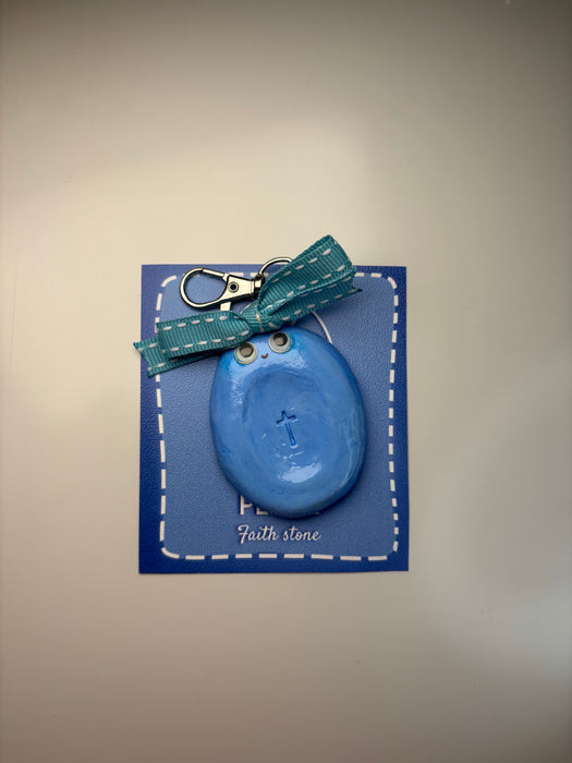 Jesus my rock Blue faith Stone + Bag Charm