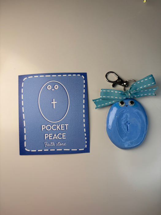 Jesus my rock Blue faith Stone + Bag Charm