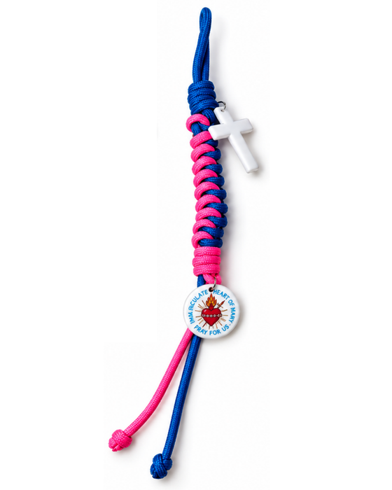 Immaculate Heart Paracord Bracelet + Bag Charm