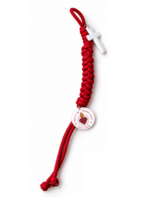Sacred Heart Paracord Bracelet + Bag Charm