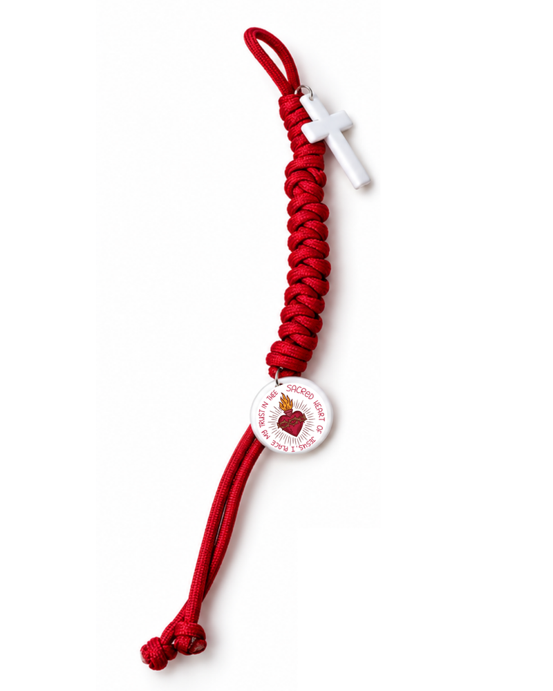 Sacred Heart Paracord Bracelet + Bag Charm