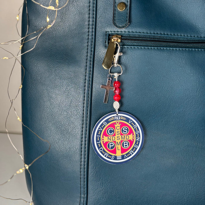 Benedictine Deliverance Bag Charm (Blue)