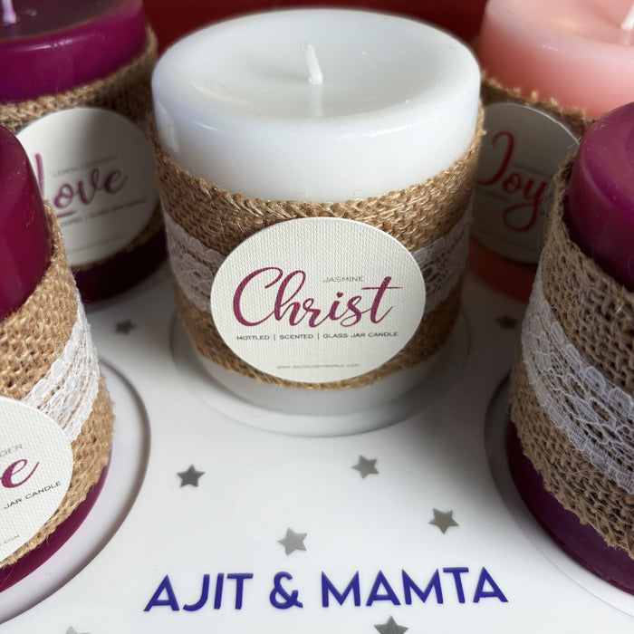 Premium Advent Candles (Set of 5) with personalised stand