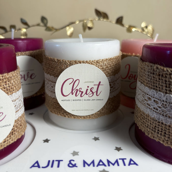 Premium Advent Candles (Set of 5) with personalised stand