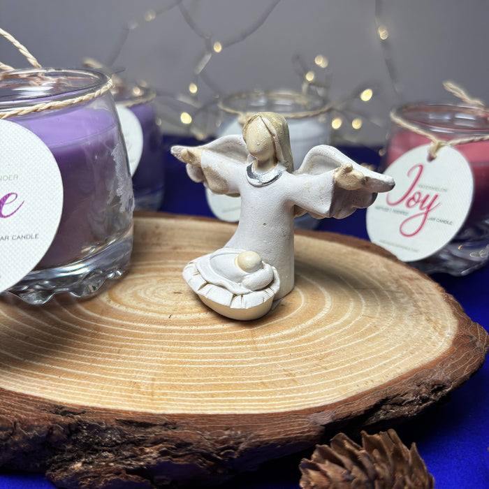 Mini Advent Candles with angel and stand