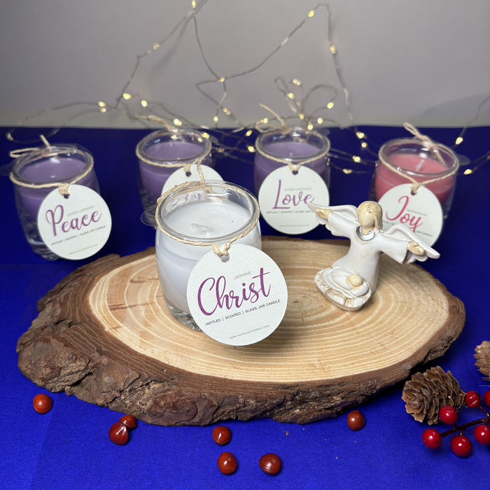 Mini Advent Candles with angel and stand