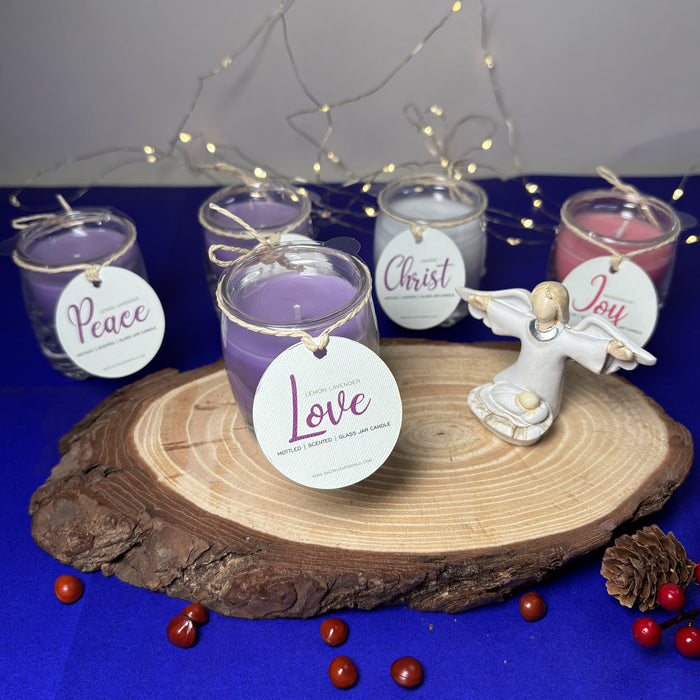 Mini Advent Candles with angel and stand