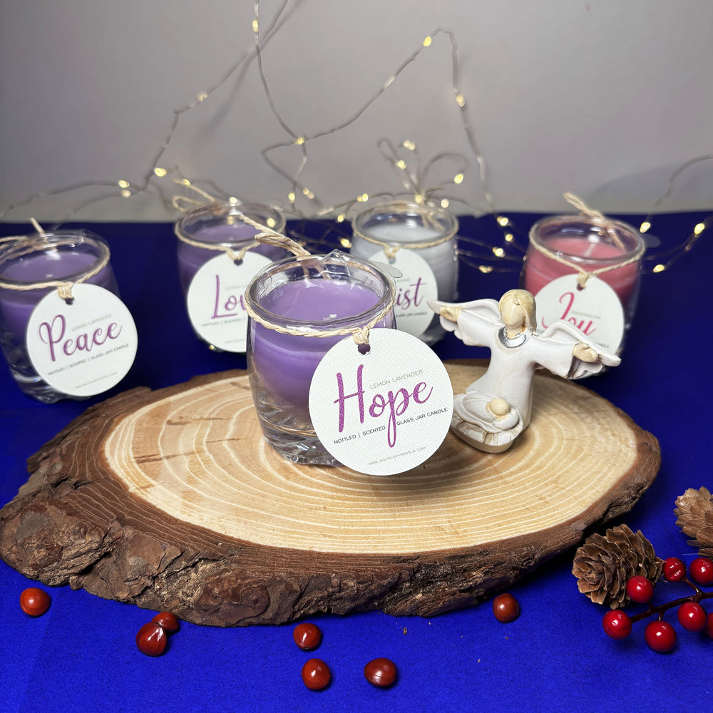 Mini Advent Candles with angel and stand