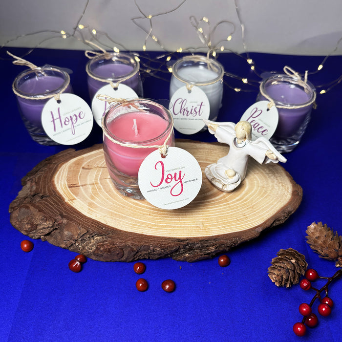 Mini Advent Candles with angel and stand