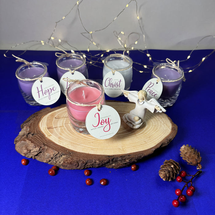 Mini Advent Candles with angel and stand