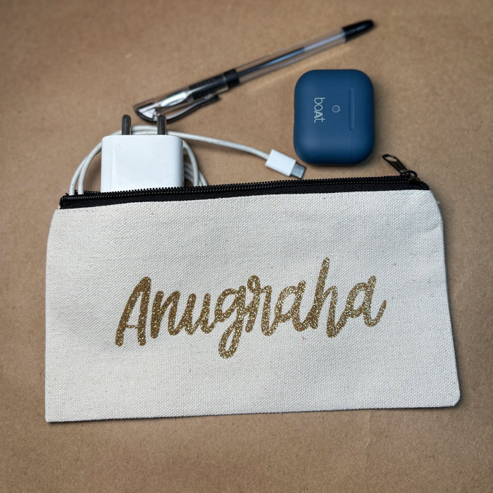 Personalised Canvas Zipper Pouch