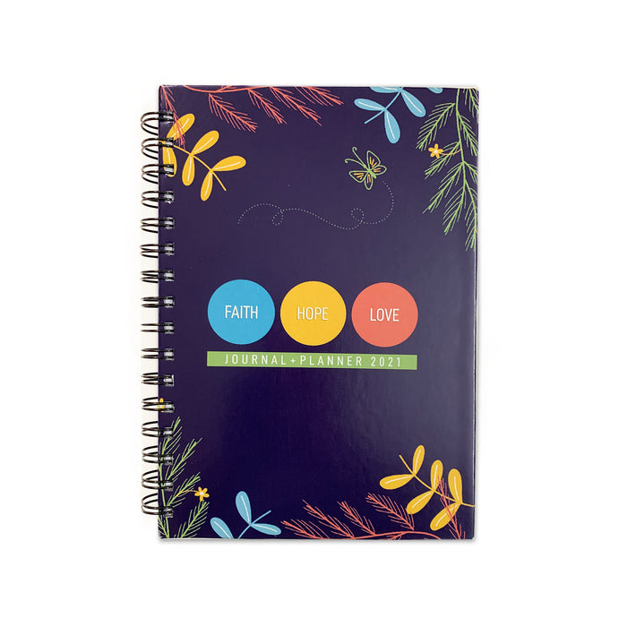 Faith Hope Love Journal + Planner 2021 | Hardcover | Blue