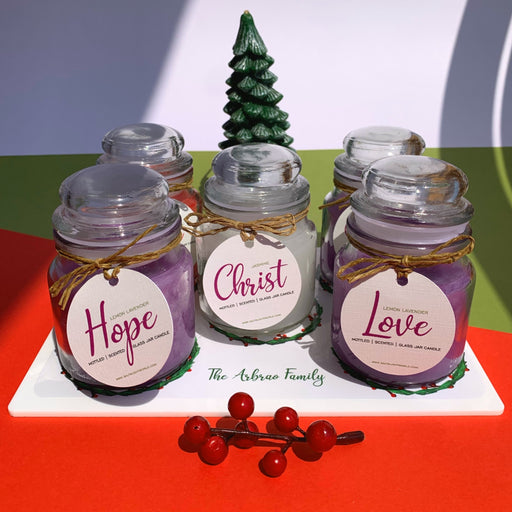 Premium Advent Candles (Set of 5) with personalised stand