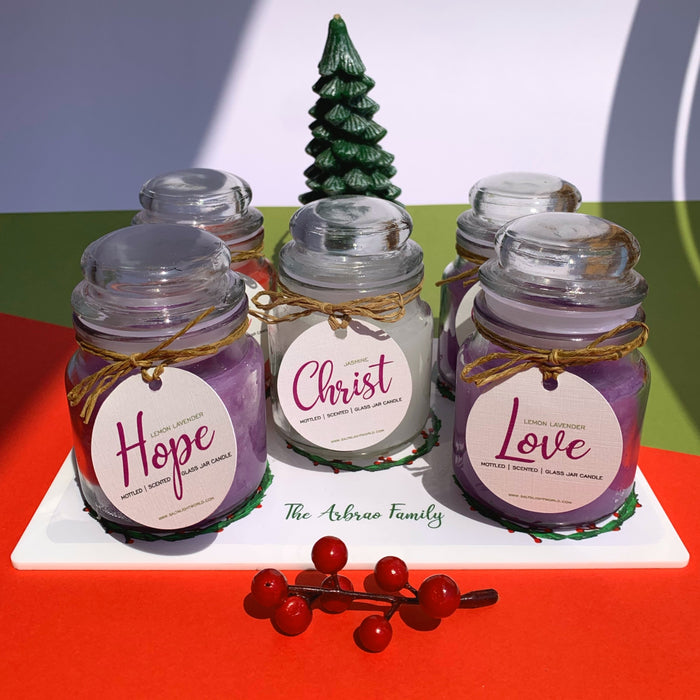 Premium Advent Candles (Set of 5) with personalised stand