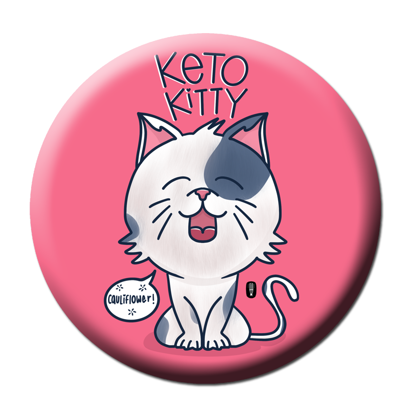 Keto Kitty backpack badge