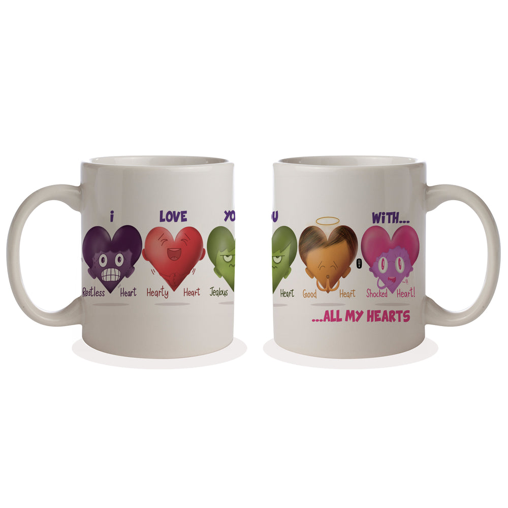 I love you with all my 'hearts' Coffee Mug | Valentine's Day Gift | Gift for him | Gift for her