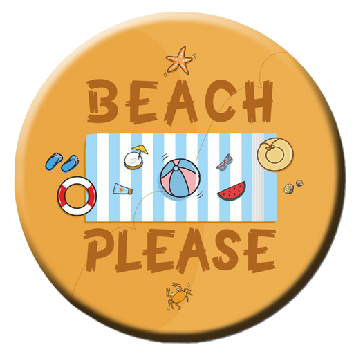 Beach Please Fridge Magnet (5.8cm)