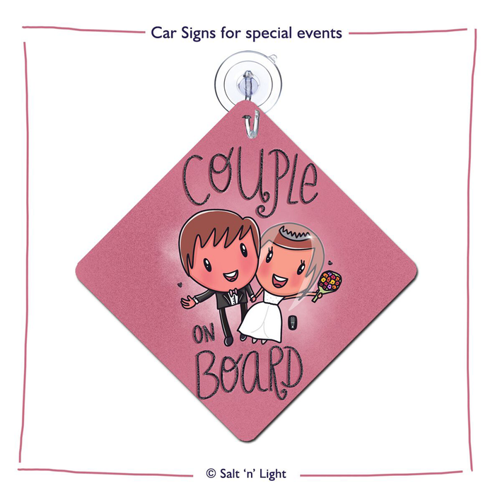 Couple on Board Car Sign (Gift for Newly weds)