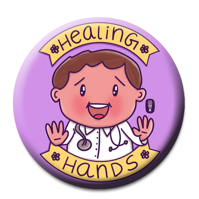 Healing Hands Doctor Fridge Magnet  (5.8cm)