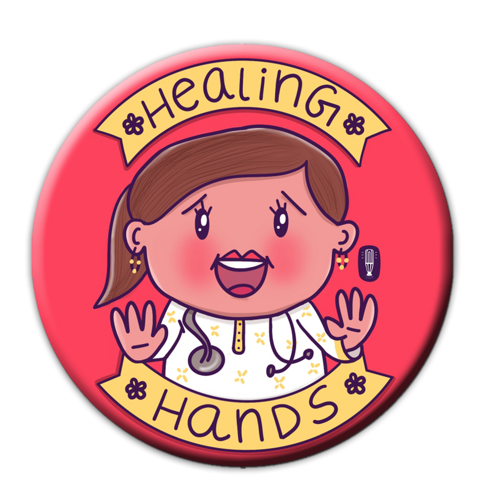 Healing Hands Doctor Fridge Magnet (lady doc)