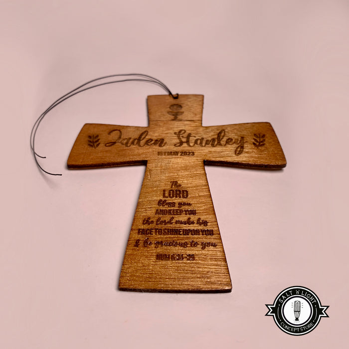 Customized Cross Personalised Wooden engraved cross — Salt 'n' Light