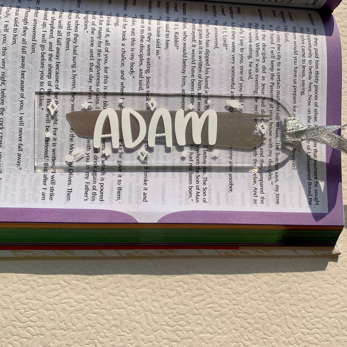 Personalised acrylic bookmark