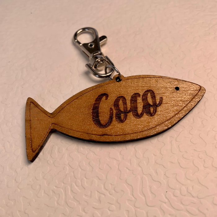 Cat Name Tag (engraved,wooden)