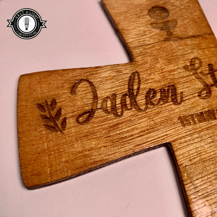 Customized Cross Personalised Wooden engraved cross — Salt 'n' Light