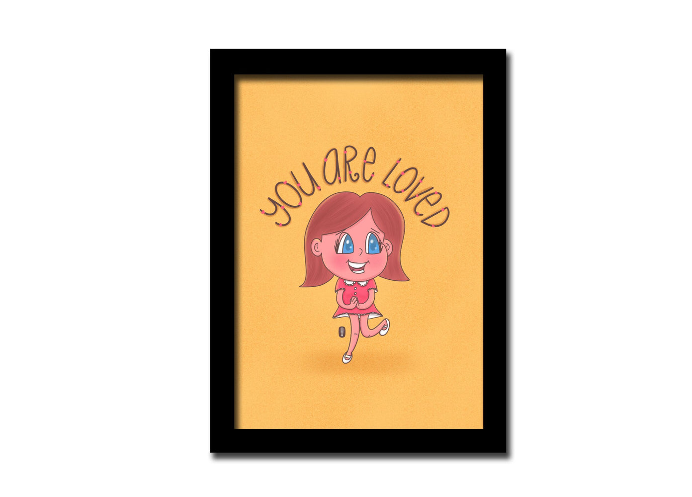 You are loved Frame | A5 size | For desktop and Wall | Comes with a stand and a hook