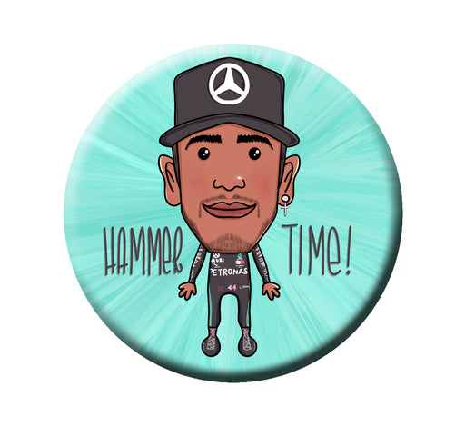Lewis Hamilton LH44 Cartoon Badge (5.8cm)