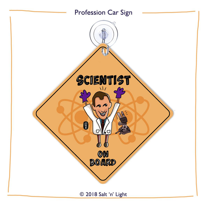 Scientist (male) Car Sign